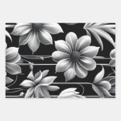 Hedendaagse Zwart-wit Modern Elegant Inpakpapier Vel (Voorkant 2)