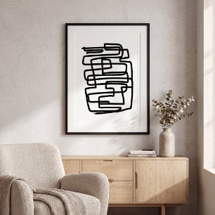 Hedendaagse zwart-wit simpele geometrische poster