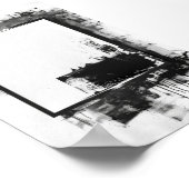 Hedendaagse zwart-witinkt Abstract Poster (Hoek)