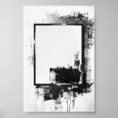 Hedendaagse zwart-witinkt Abstract Poster (Voorkant)