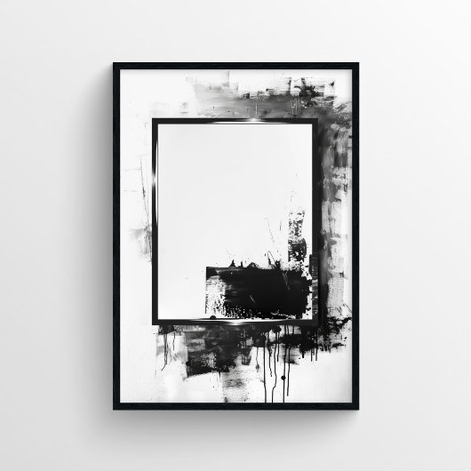 Hedendaagse zwart-witinkt Abstract Poster