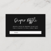 Hedendaagse zwarte Baby showers luierloterij Informatiekaartje (Voorkant)