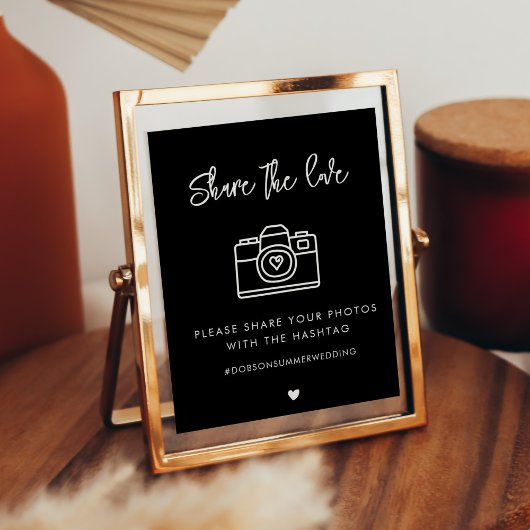 Hedendaagse zwarte bruiloft Deel het liefdesteken Poster