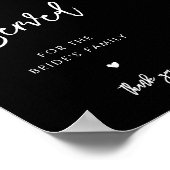 Hedendaagse zwarte bruiloft Gereserveerd teken Poster (Hoek)