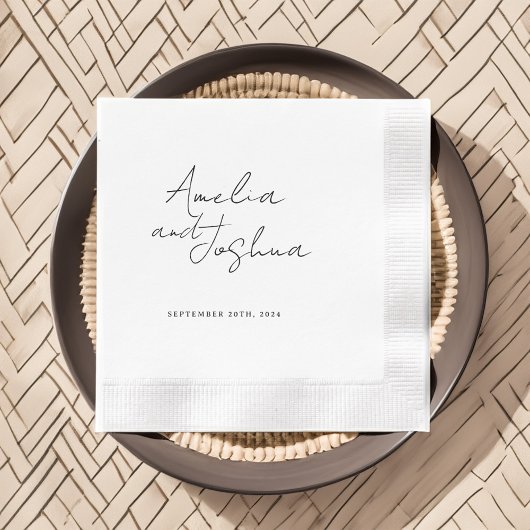 Hedendaagse zwarte bruiloft gunsten servet