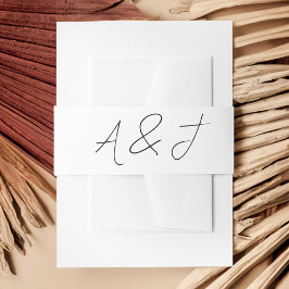 Hedendaagse zwarte bruiloft gunsten uitnodigingen wikkel