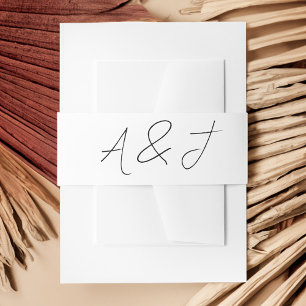 Hedendaagse zwarte bruiloft gunsten uitnodigingen wikkel