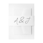 Hedendaagse zwarte bruiloft gunsten uitnodigingen wikkel (Voorkant Voorbeeld)