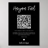 Hedendaagse zwarte bruiloft huwelijksreis fondstek poster (Voorkant)