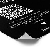 Hedendaagse zwarte bruiloft huwelijksreis fondstek poster (Hoek)