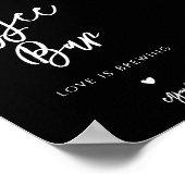 Hedendaagse zwarte bruiloft Koffie Bar teken Poster (Hoek)