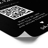 Hedendaagse zwarte bruiloft Vang het liefdesteken Poster (Hoek)