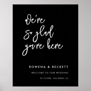 Hedendaagse zwarte bruiloft Zo blij dat je hier be Poster