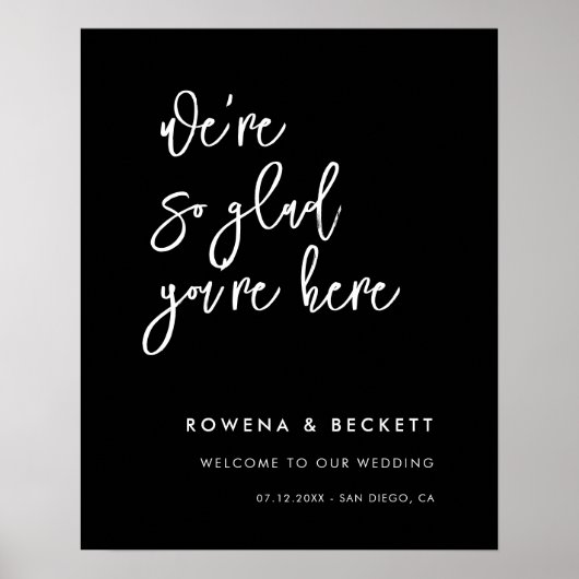 Hedendaagse zwarte bruiloft Zo blij dat je hier be Poster (Voorkant)