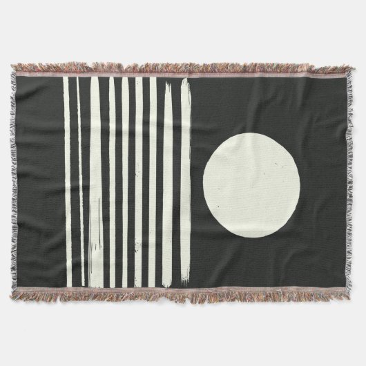 hedendaagse zwarte en witte Abstracte kunst Deken (Voorkant)