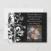 Hedendaagse Zwarte en Witte Draaiing Save The Date (Achterkant)