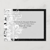 Hedendaagse Zwarte en Witte Draaiing Uitnodiging Briefkaart (Achterkant)