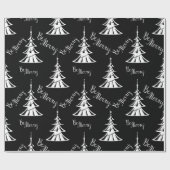Hedendaagse zwarte en witte kerst cadeaupapier (Vlak)