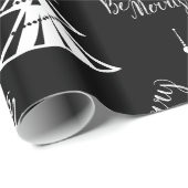 Hedendaagse zwarte en witte kerst cadeaupapier (Rol Hoek)