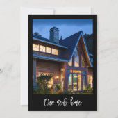 Hedendaagse zwarte foto Housewarming party Invite Aankondiging (Achterkant)