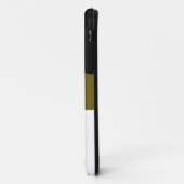 Hedendaagse zwarte gouden olijf witte strepen Case-Mate iPhone case (Achterkant/links)
