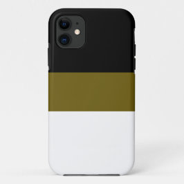 Hedendaagse zwarte gouden olijf witte strepen Case-Mate iPhone case