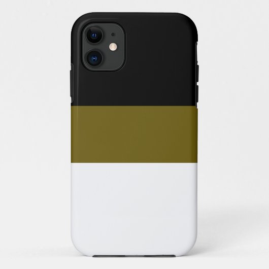 Hedendaagse zwarte gouden olijf witte strepen Case-Mate iPhone case (Achterkant)