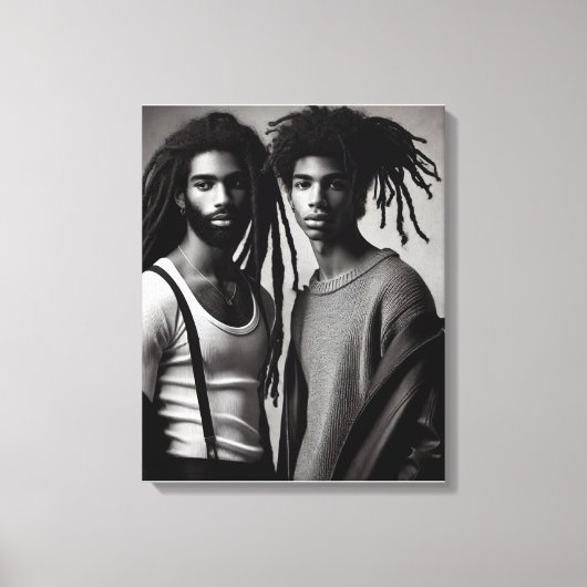 Hedendaagse zwarte liefde canvas afdruk (Voorkant)