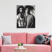 Hedendaagse zwarte liefde canvas afdruk (Insitu (Woonkamer))