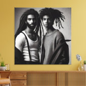 Hedendaagse zwarte liefde canvas afdruk (Insitu (Woonkamer))