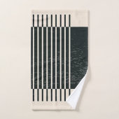 "Hedendaagse zwarte piping" badhanddoek set Bad Handdoek (Handdoek)