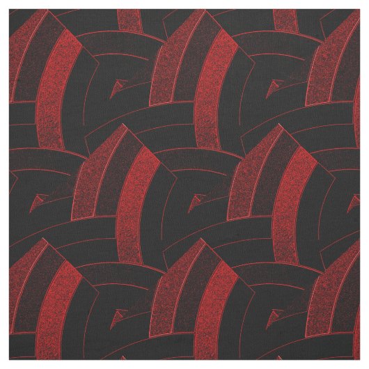 hedendaagse zwarte/rode chic chevrons stof (Swatch)