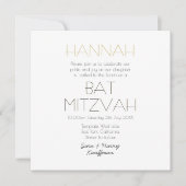 Hedendaagse Zwarte Witte Gouden BAT MITZVAH Klassi Kaart (Voorkant)