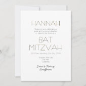 Hedendaagse Zwarte Witte Gouden BAT MITZVAH Klassi Kaart (Voorkant)