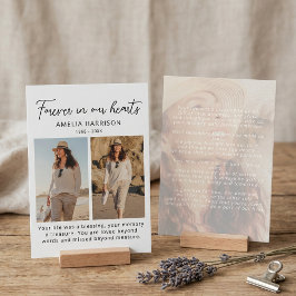 Hedendaardse Foto Condoleance Rouwen Bidkaart Visitekaartje