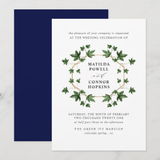 Hedera | Botanische geometrische bruiloft van de z Kaart