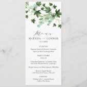 Hedera | Elegante Typografie Sage Bruiloft of Fees Menu (Voorkant)