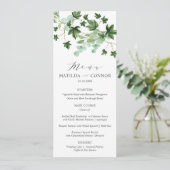 Hedera | Elegante Typografie Sage Bruiloft of Fees Menu (Staand voorkant)