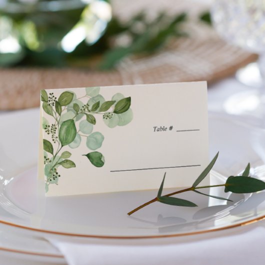 Hedera | Ivy leaves Sage table Place Card Plaatskaartje