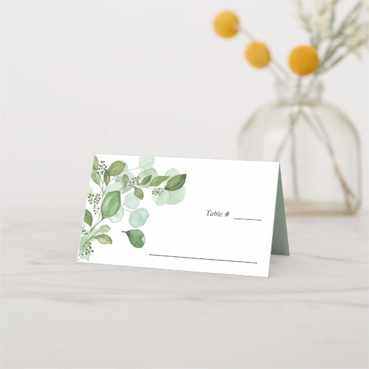 Hedera | Ivy leaves Sage table Place Card Plaatskaartje (Voorkant)