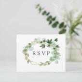 Hedera | Ivy verlaat botanische bruiloft RSVP Briefkaart (Staand voorkant)