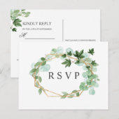 Hedera | Ivy verlaat botanische bruiloft RSVP Briefkaart (Voorkant / Achterkant)