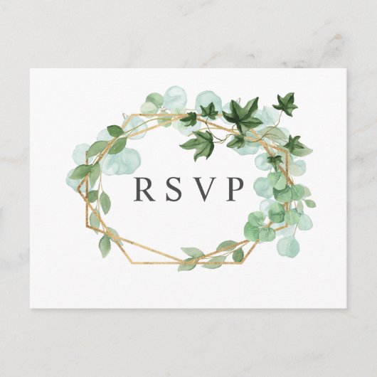 Hedera | Ivy verlaat botanische bruiloft RSVP Briefkaart (Voorkant)