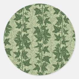 Hedera Ivy Vines - botanisch groen D_L patroon. Ronde Sticker