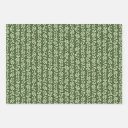 Hedera Ivy Vines - botanisch groen L_D patroon. Inpakpapier Vel (Voorkant 3)