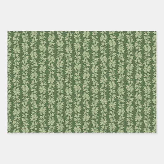 Hedera Ivy Vines - botanisch groen L_D patroon. Inpakpapier Vel (Voorkant 2)
