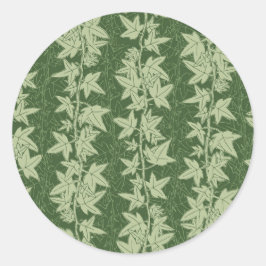 Hedera Ivy Vines - botanisch groen L_D patroon. Ronde Sticker