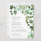Hedera | Modern IVY Eucalyptus Botanical Wedding Kaart (Voorkant)