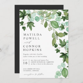 Hedera | Modern IVY Eucalyptus Botanical Wedding Kaart