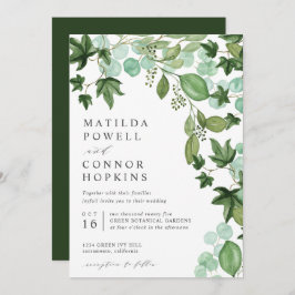Hedera | Modern IVY Eucalyptus Botanical Wedding Kaart